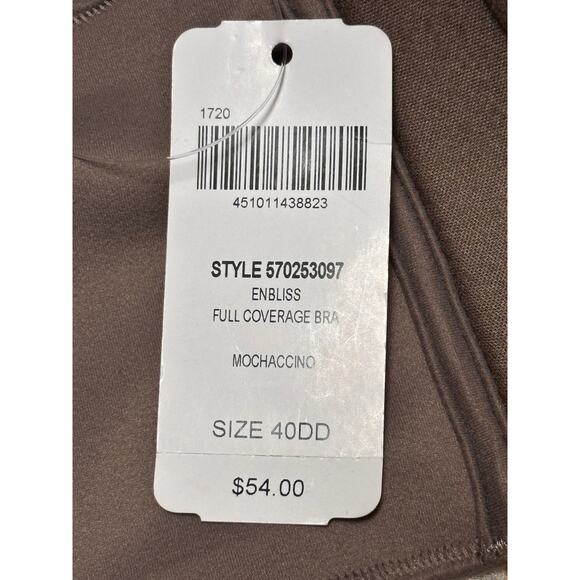 Soma NWT Enbliss Full Coverage Push Up Bra Sz 40DD Mochacchino Stretch Underwire - Picture 5 of 6